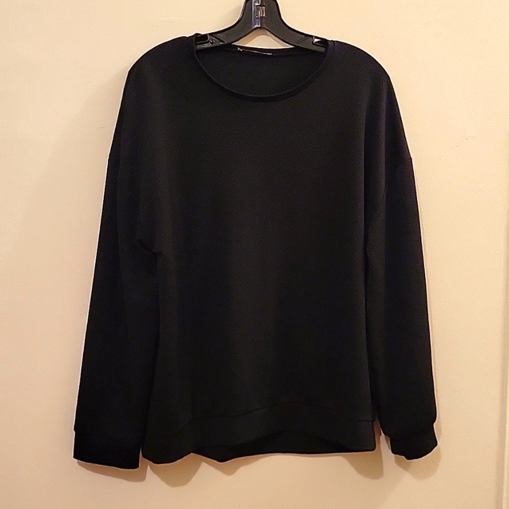Zara Textured Oversized Knit Top EUC Goth Minimalist Neutral Basic